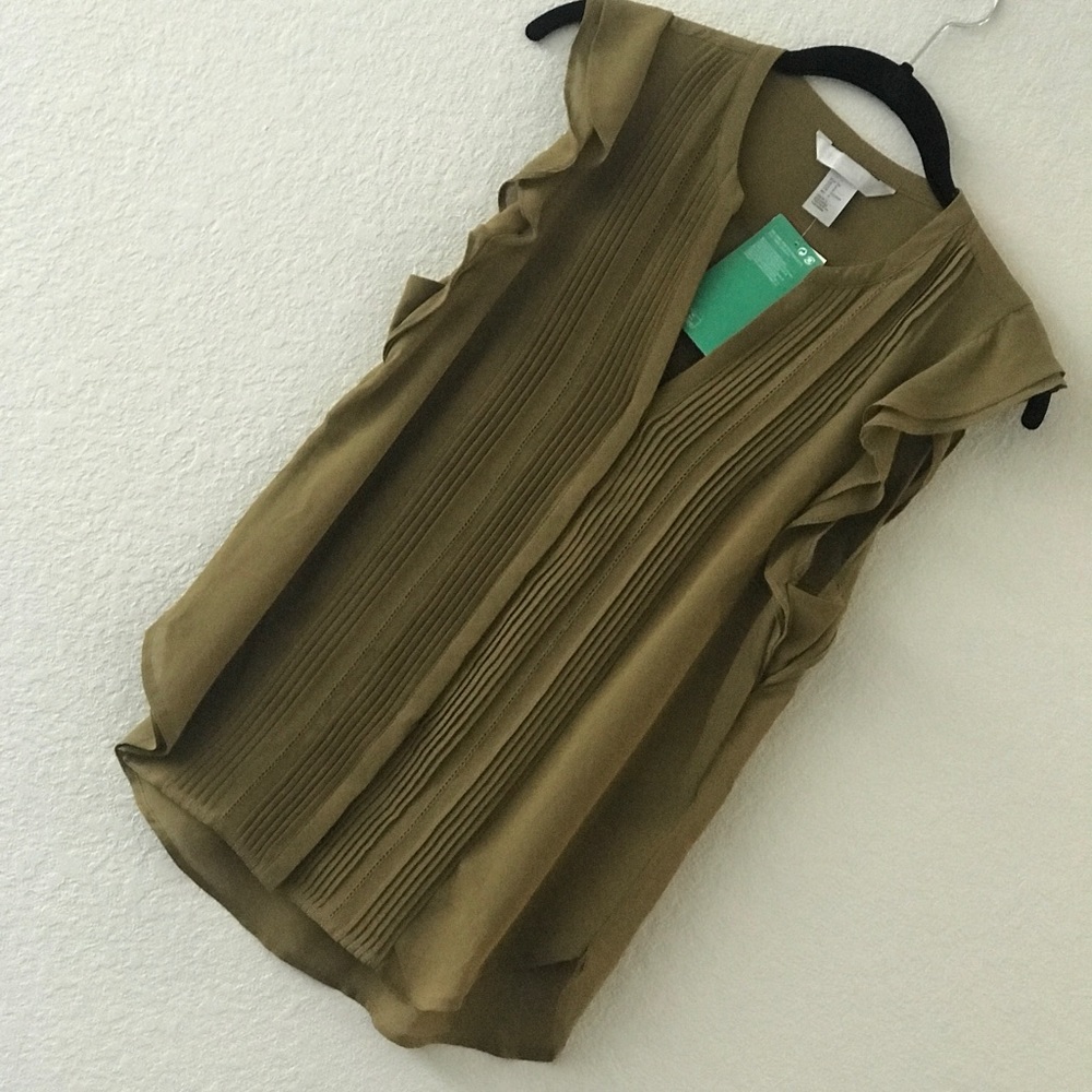 Olive pleated blouse
